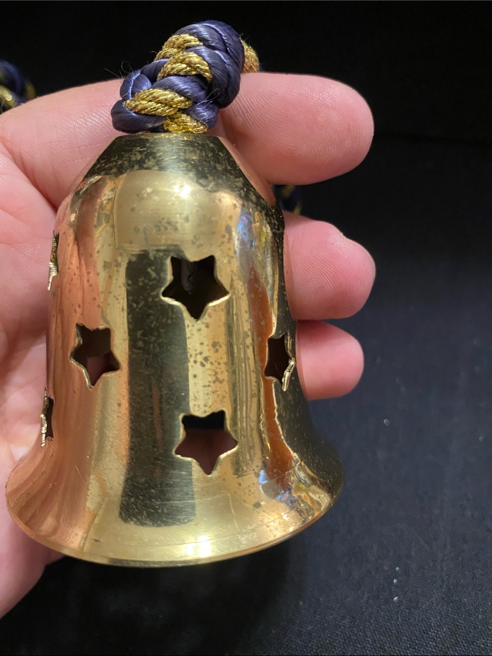 Vintage Celestial Brass Star cutout set of Bells - Picture 6 of 10